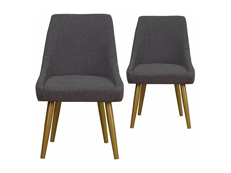 Lot de 2 Fauteuils Fokora Tissu Gris Foncé