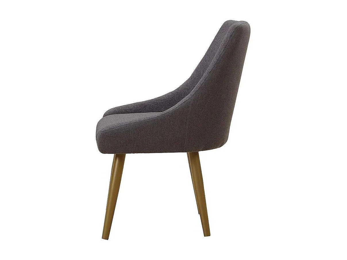 Lot de 2 Fauteuils en Tissu "Bafia" 80cm Gris Foncé