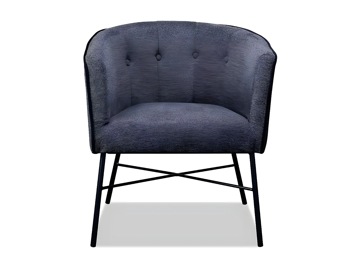 Fauteuil en Velours Design "Sponza" 72cm Anthracite