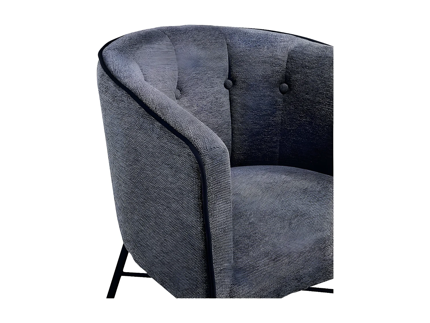 Fauteuil en Velours Design "Sponza" 72cm Anthracite
