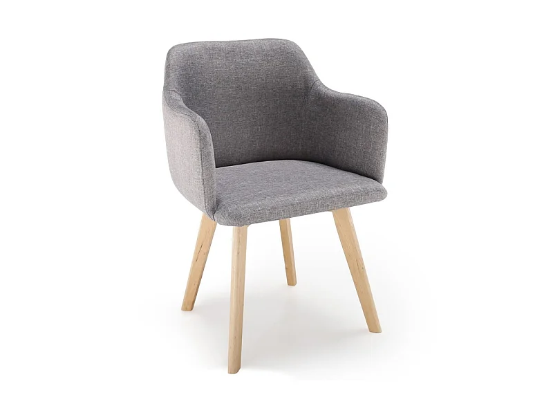 Fauteuil Scandinave en Tissu "Sweet Color" 76cm Gris