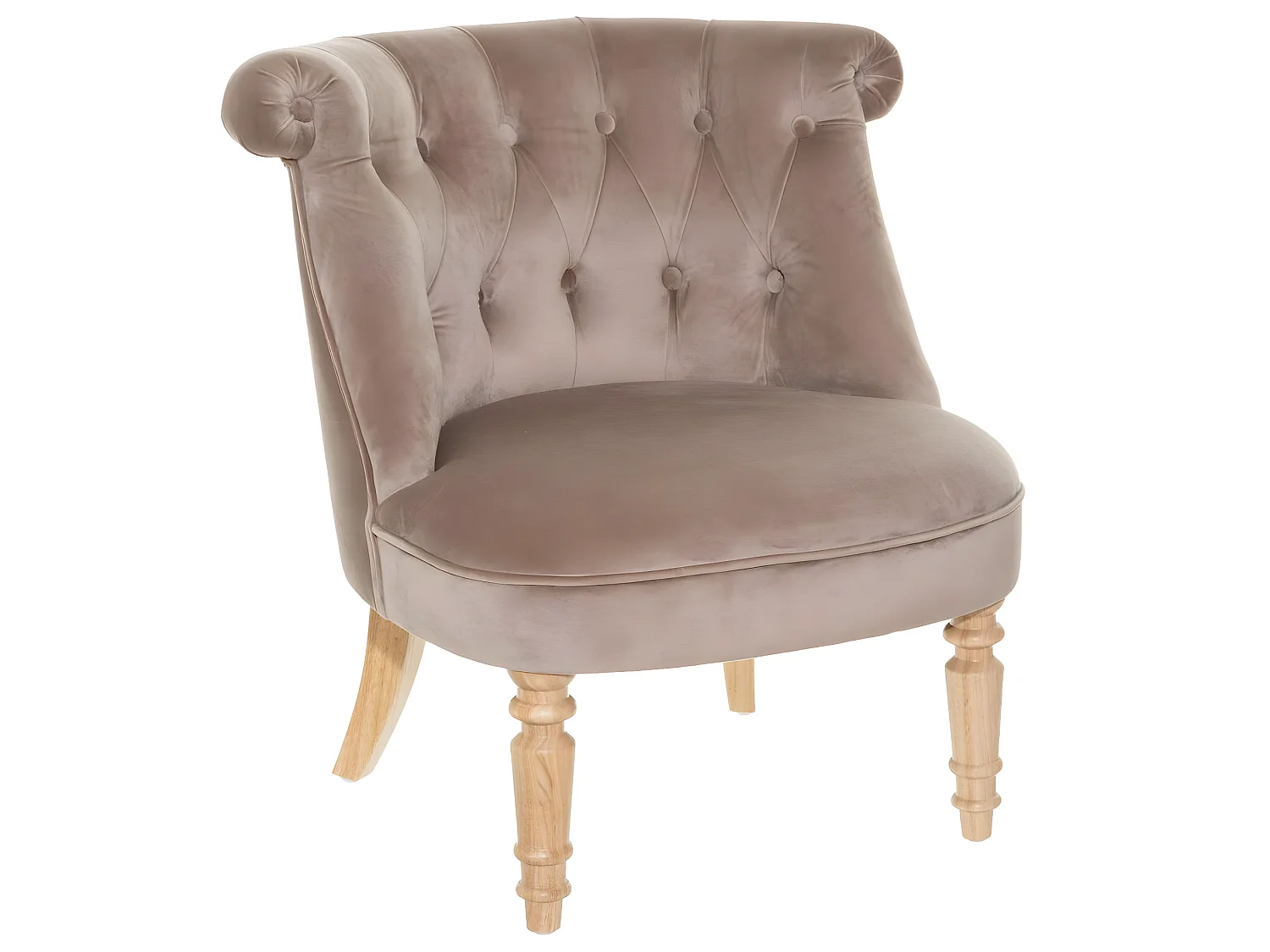 Fauteuil sixtine en velours - Taupe - L 68 x H 70 cm