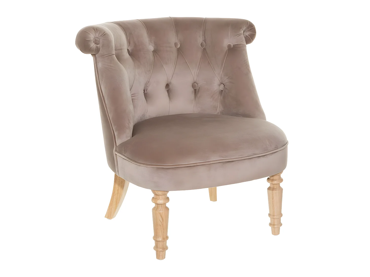 Fauteuil sixtine en velours - Taupe - L 68 x H 70 cm