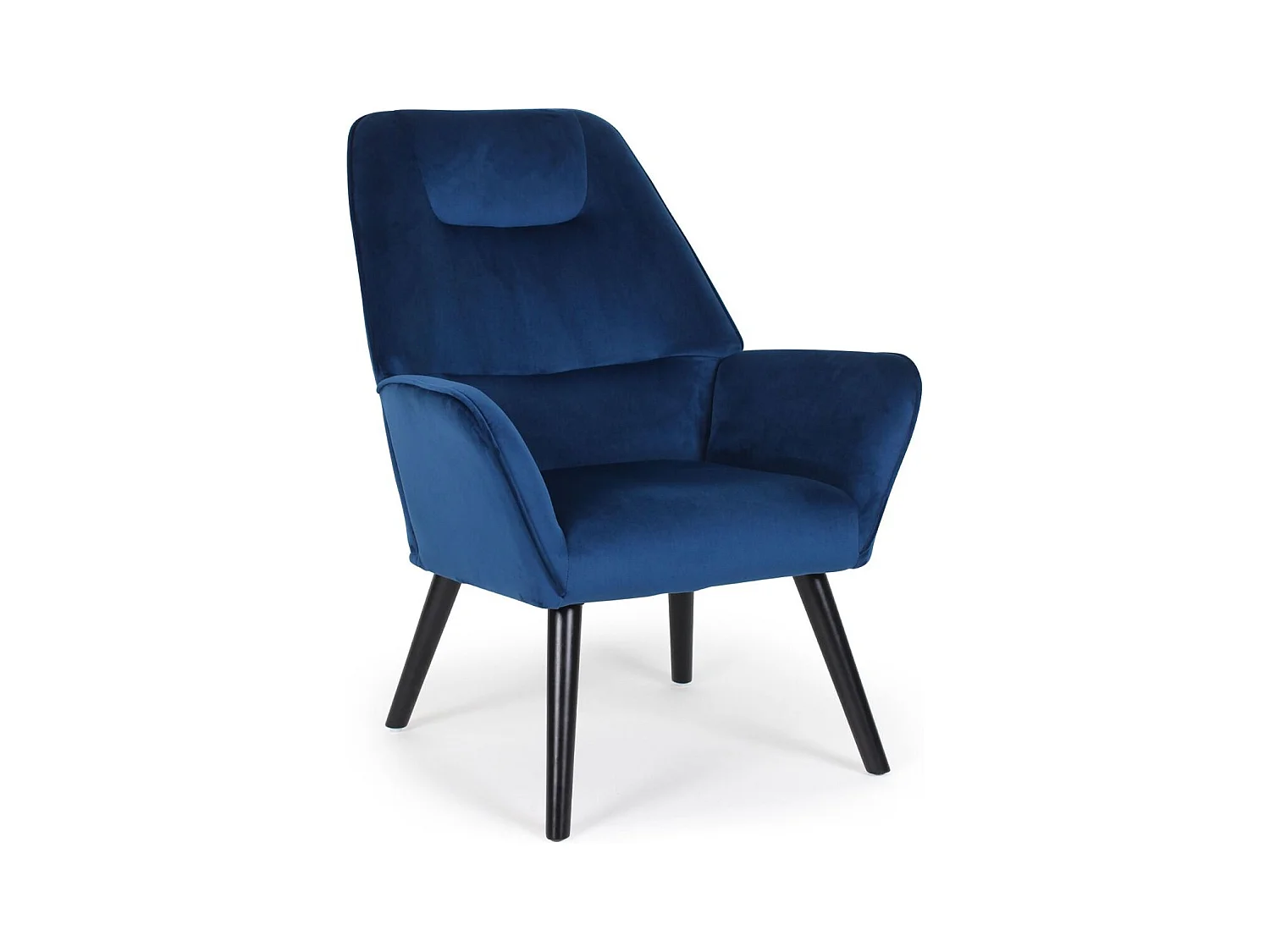 Fauteuil Scandinave en Velours "Watson" 101cm Bleu