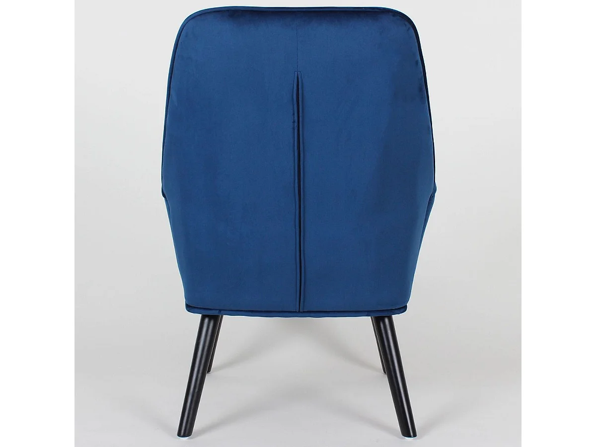 Fauteuil scandinave dossier haut Fox Velours Bleu