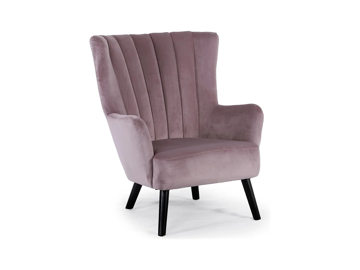 Fauteuil Scandinave Velours "Velvet" 94cm Rose
