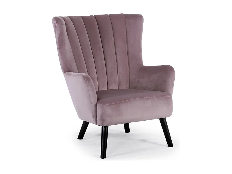 Fauteuil Scandinave Velours "Velvet" 94cm Rose