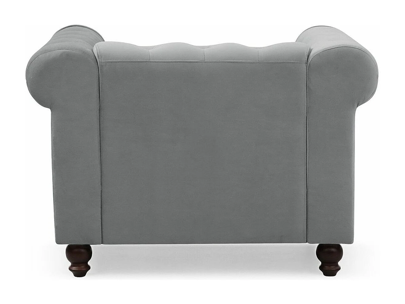 Fauteuil Design Velours "Chesterfield" 110cm Argent