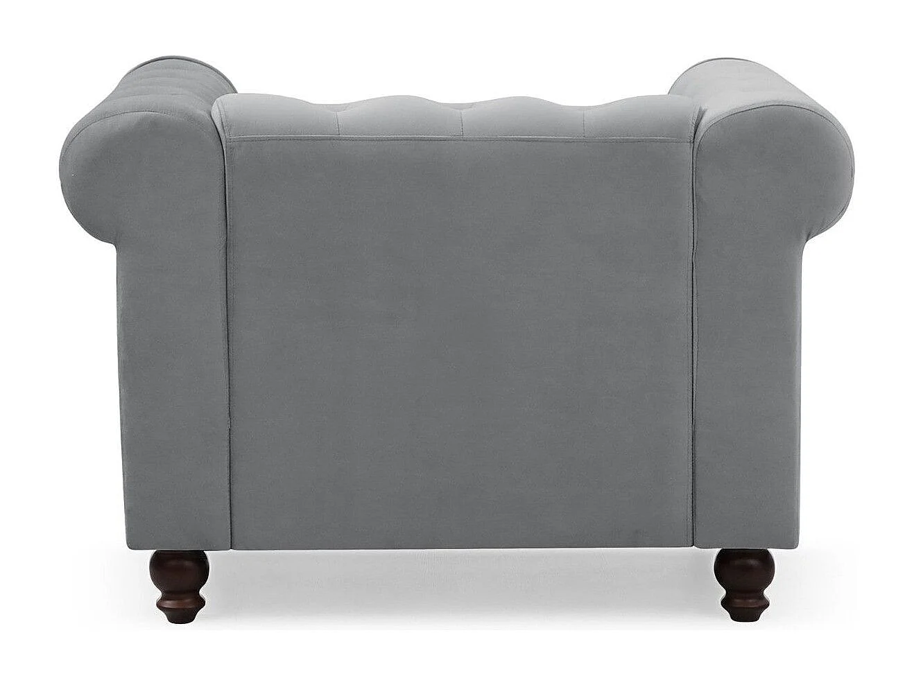 Fauteuil Design Velours "Chesterfield" 110cm Argent