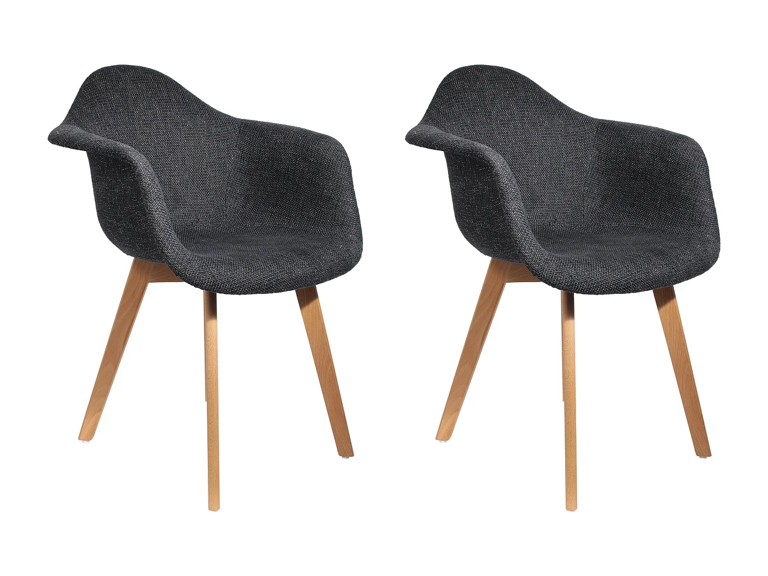 Fauteuil Grosse Maille Noir - Lot De 2