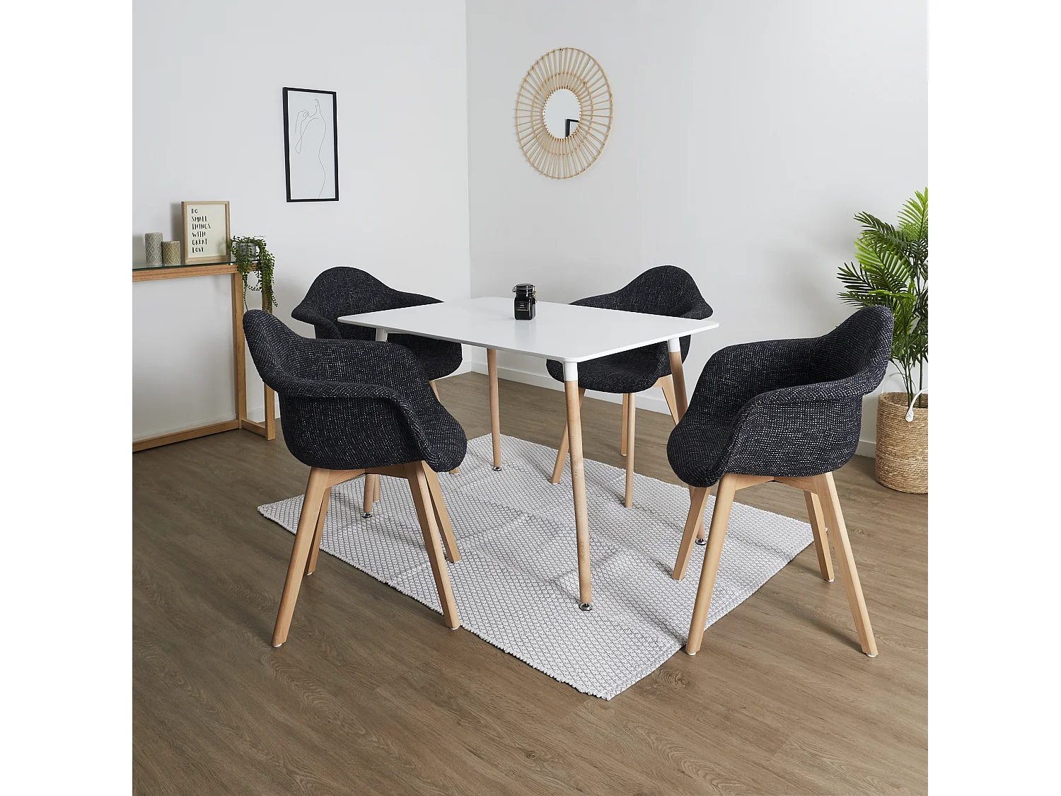 Fauteuil Grosse Maille Noir - Lot De 2