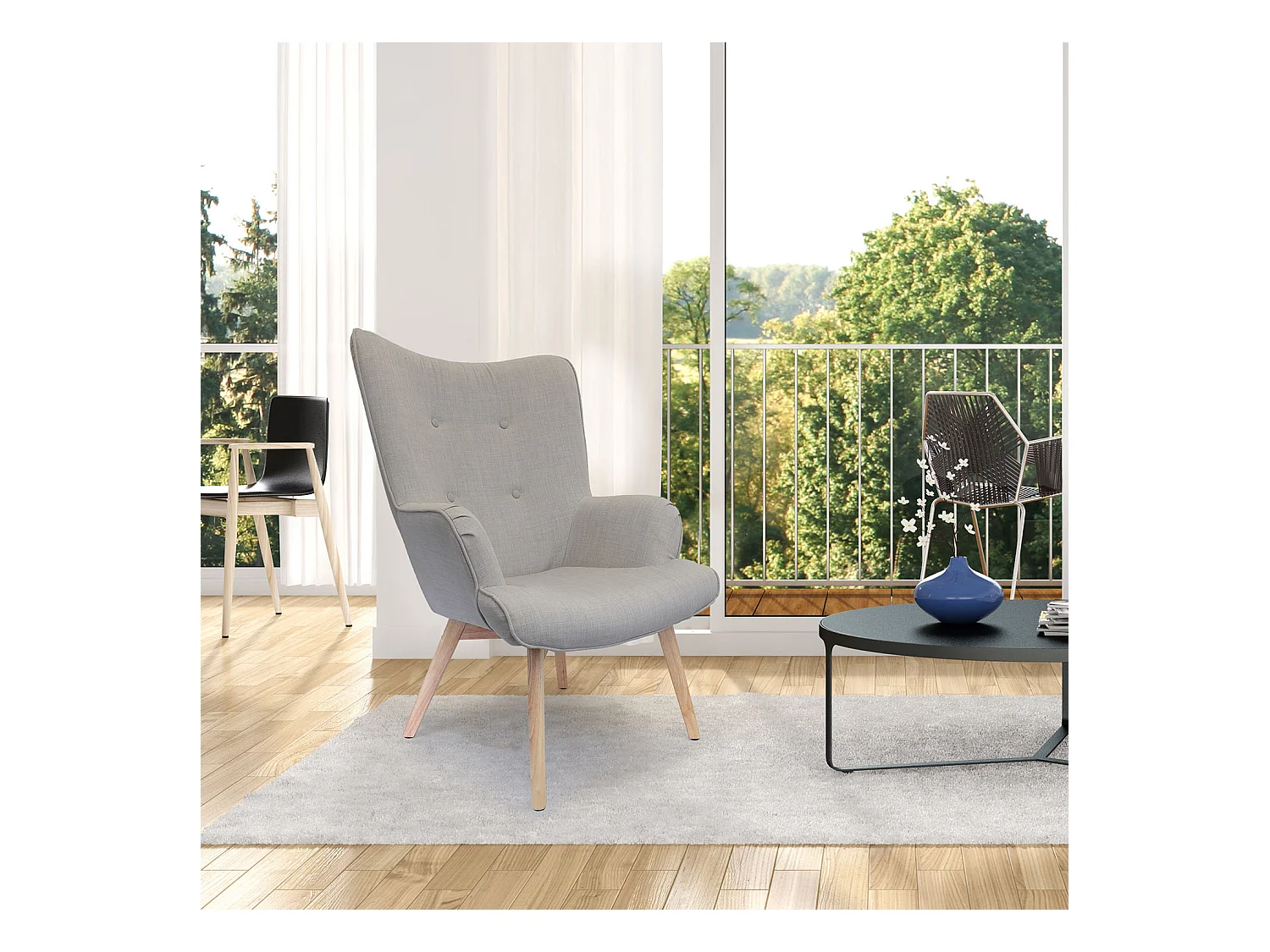 Fauteuil Helsinki Gris Gris