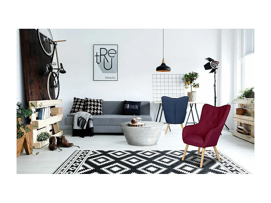 Fauteuil Scandinave "Aimee" 67cm Violet