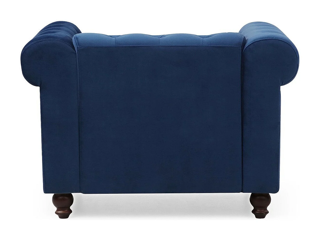 Fauteuil Design Velours "Chesterfield" 110cm Bleu