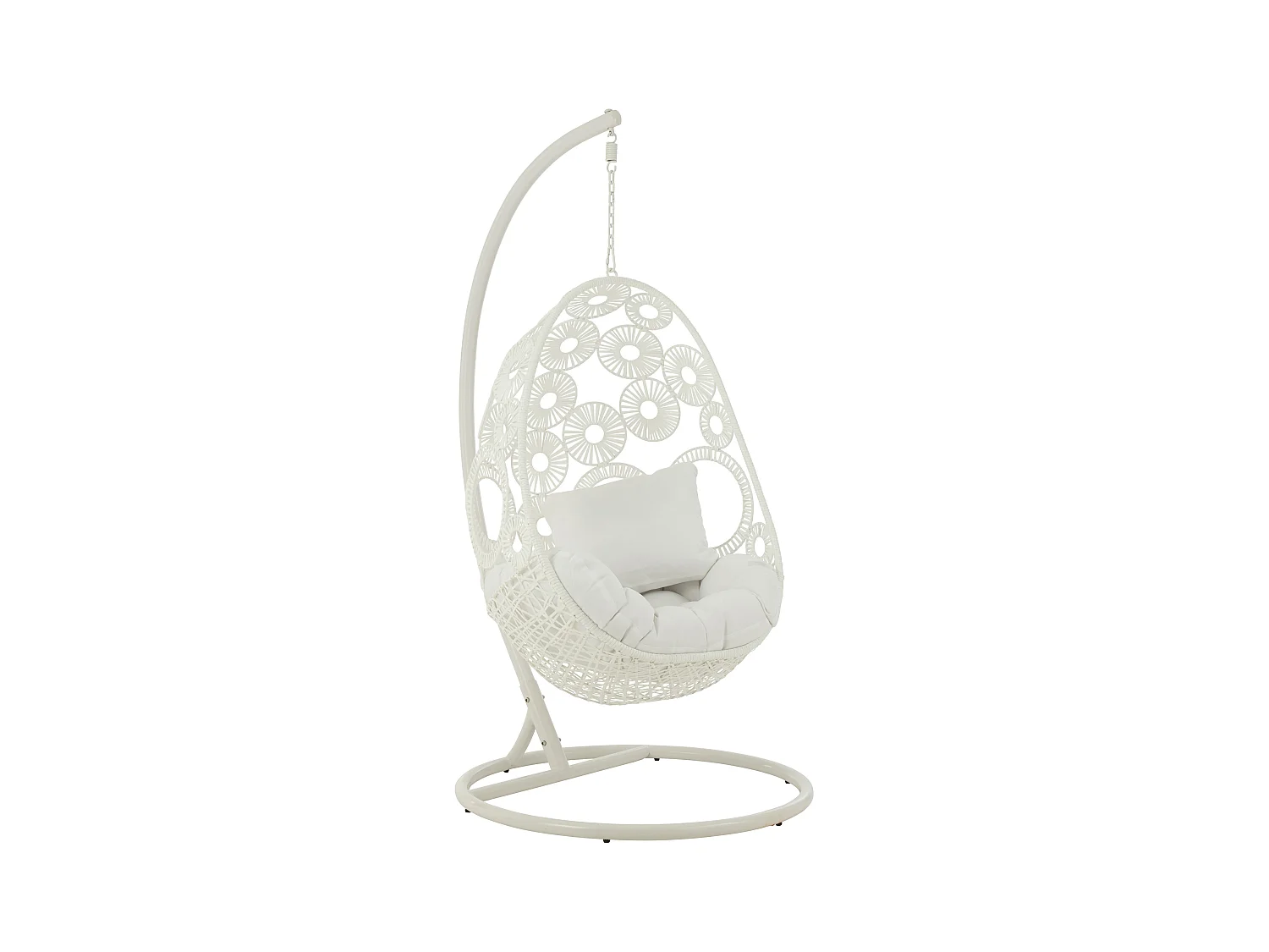 Fauteuil Suspendu & Coussin "Bula" 197cm Blanc