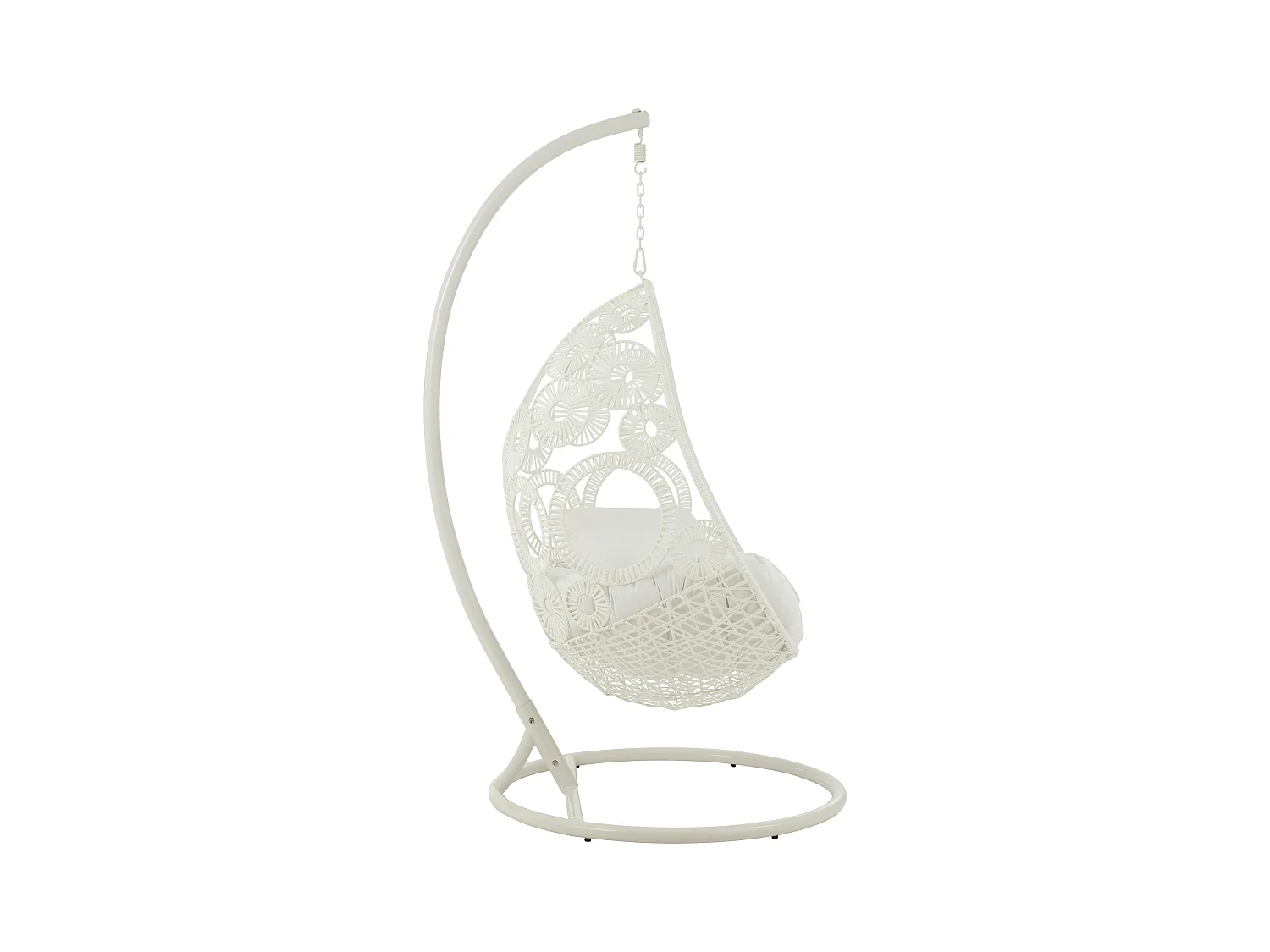 Fauteuil Suspendu & Coussin "Bula" 197cm Blanc