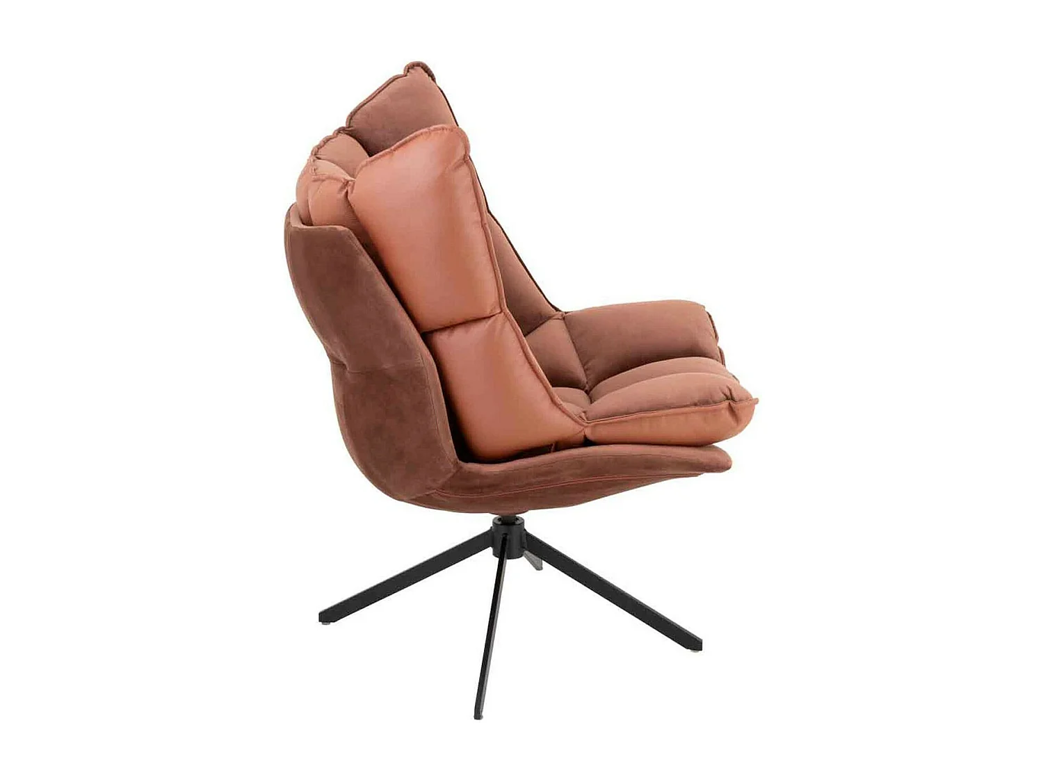 Fauteuil Relax sur Pied "Coussin" 92cm Marron Rouille