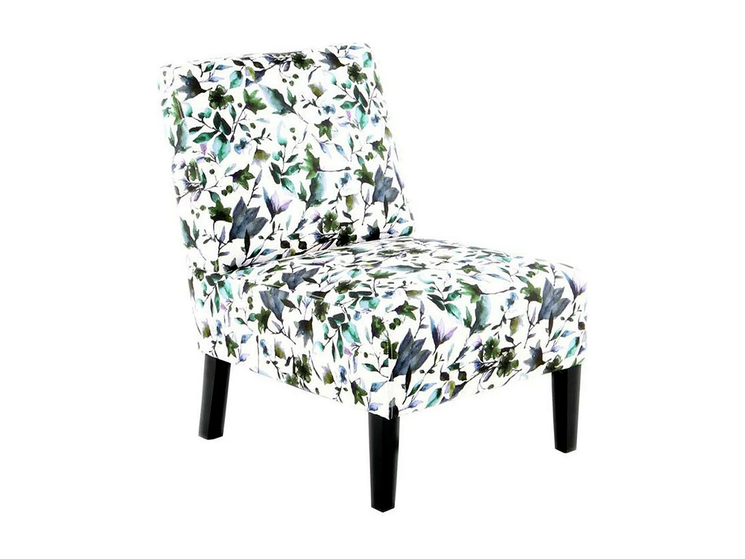 Fauteuil Design Imprimé "Indira" 84cm Beige & Vert