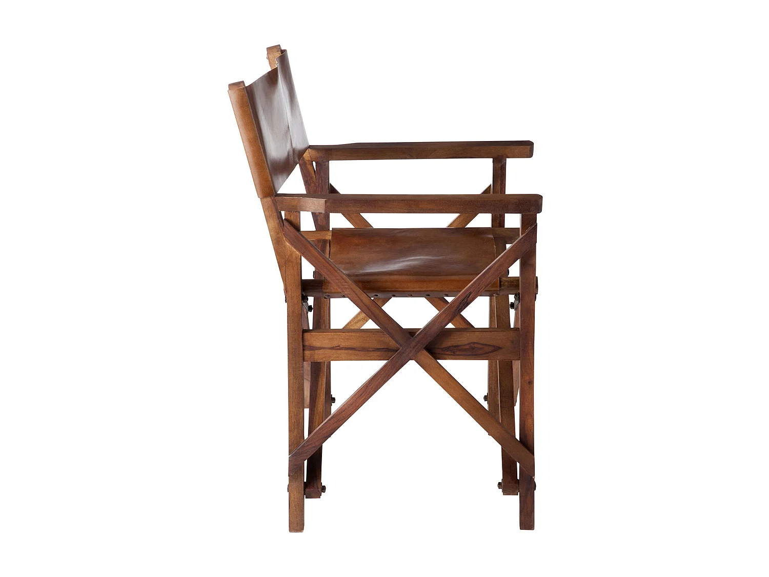 Fauteuil Pliable Design Cuir "Museum" 88cm Marron