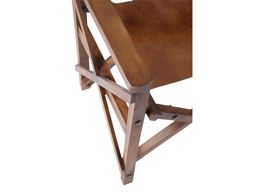 Fauteuil Pliable Design Cuir "Museum" 88cm Marron