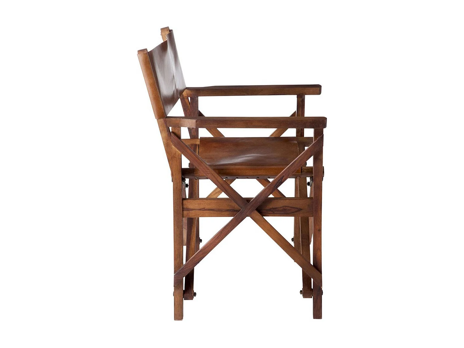 Fauteuil Pliable Design Cuir "Museum" 88cm Marron