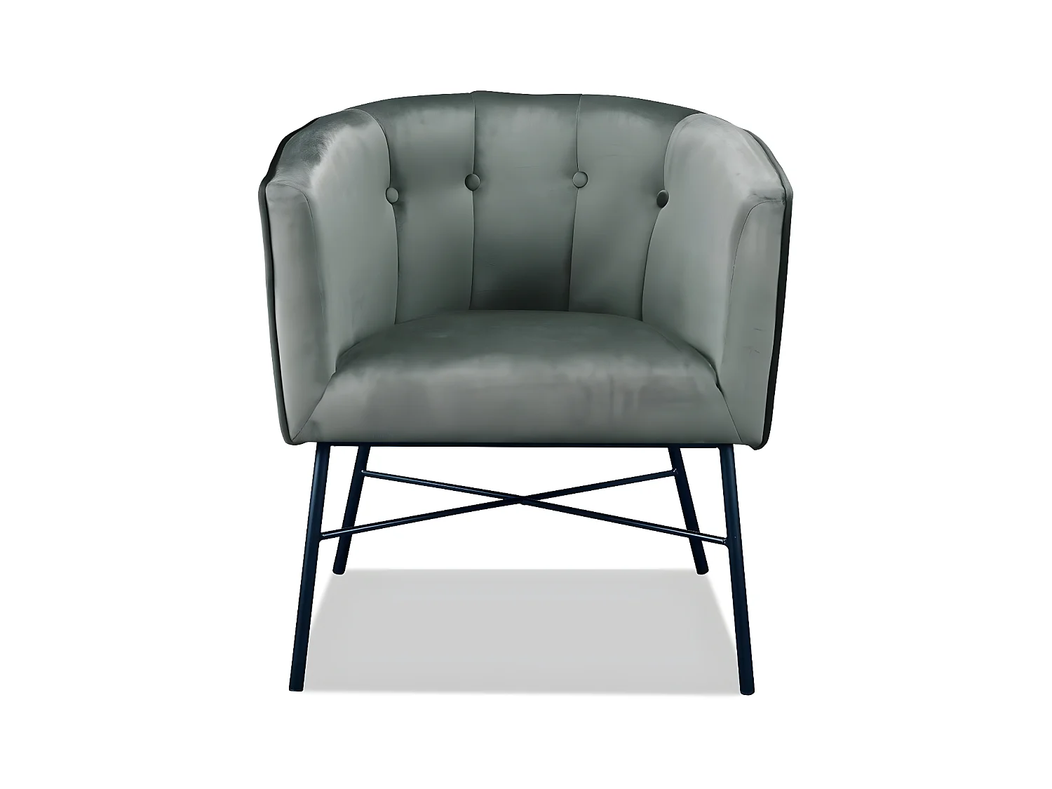 Fauteuil en Velours Design "Sponza" 72cm Gris