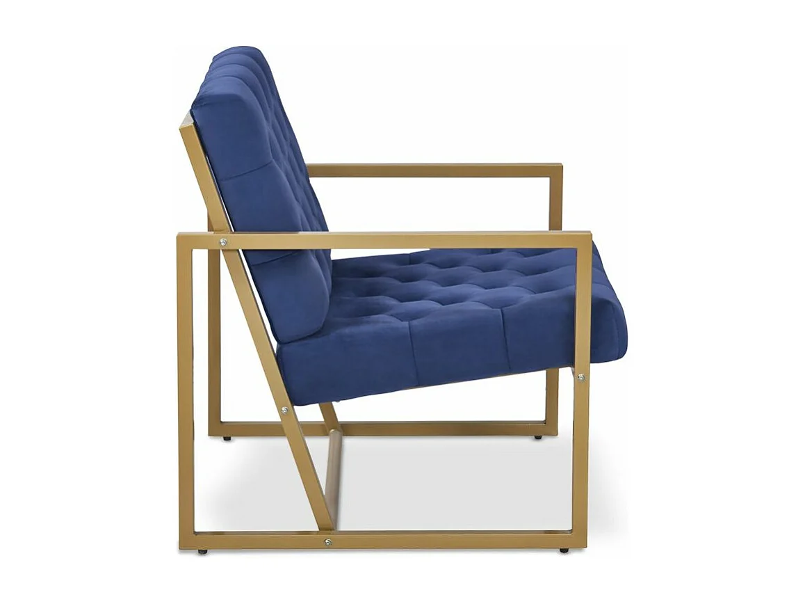 Fauteuil Design en Velours "Waca" 75cm Bleu