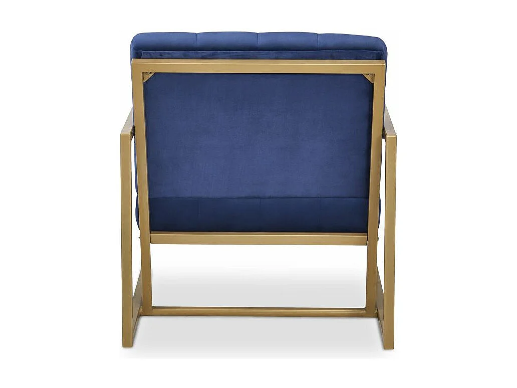 Fauteuil Design en Velours "Waca" 75cm Bleu