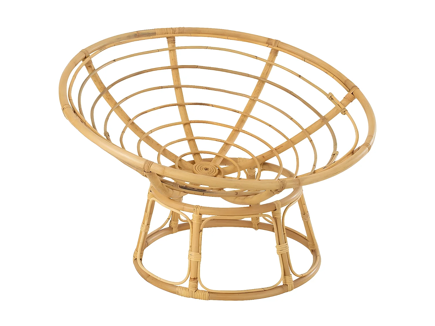 Fauteuil en Rotin & Coussin "Céline" 115cm Naturel