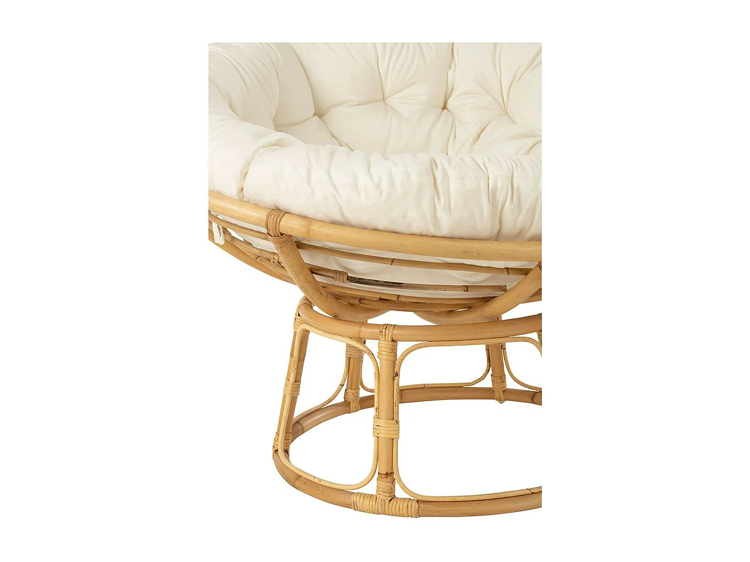 Fauteuil en Rotin & Coussin "Céline" 115cm Naturel