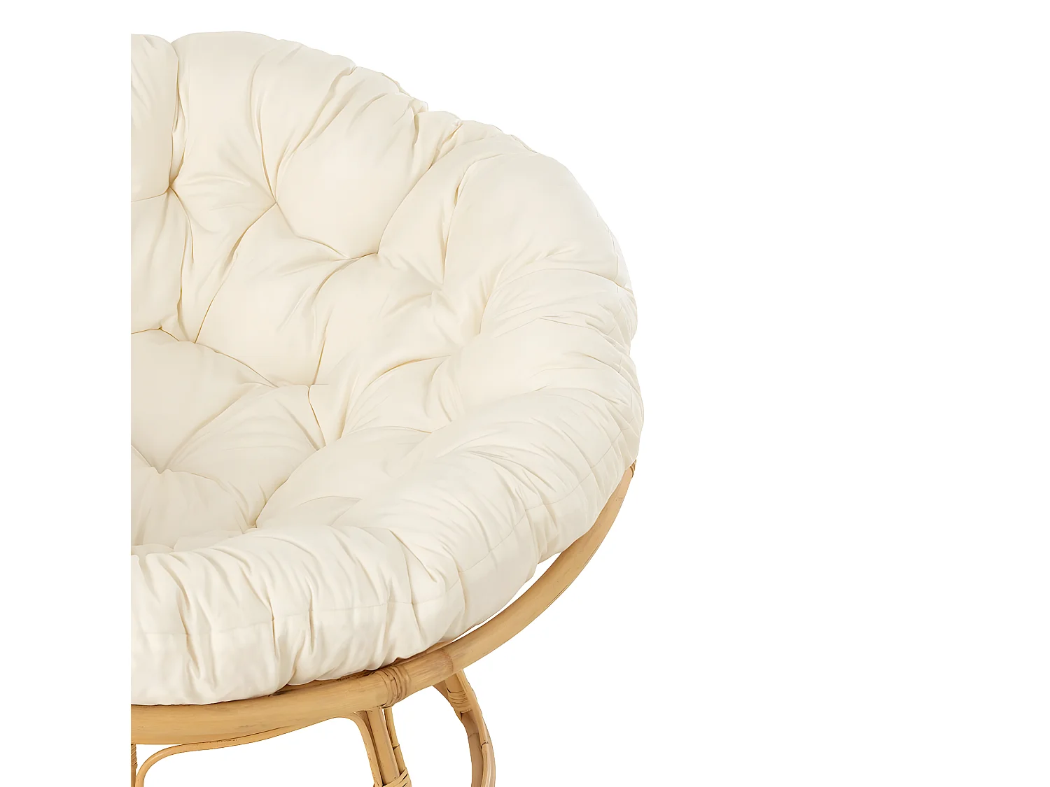Fauteuil en Rotin & Coussin "Céline" 115cm Naturel