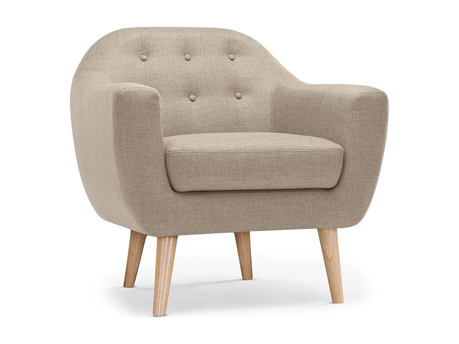 Fauteuil Scandinave Tissu "Lopy" 78cm Beige