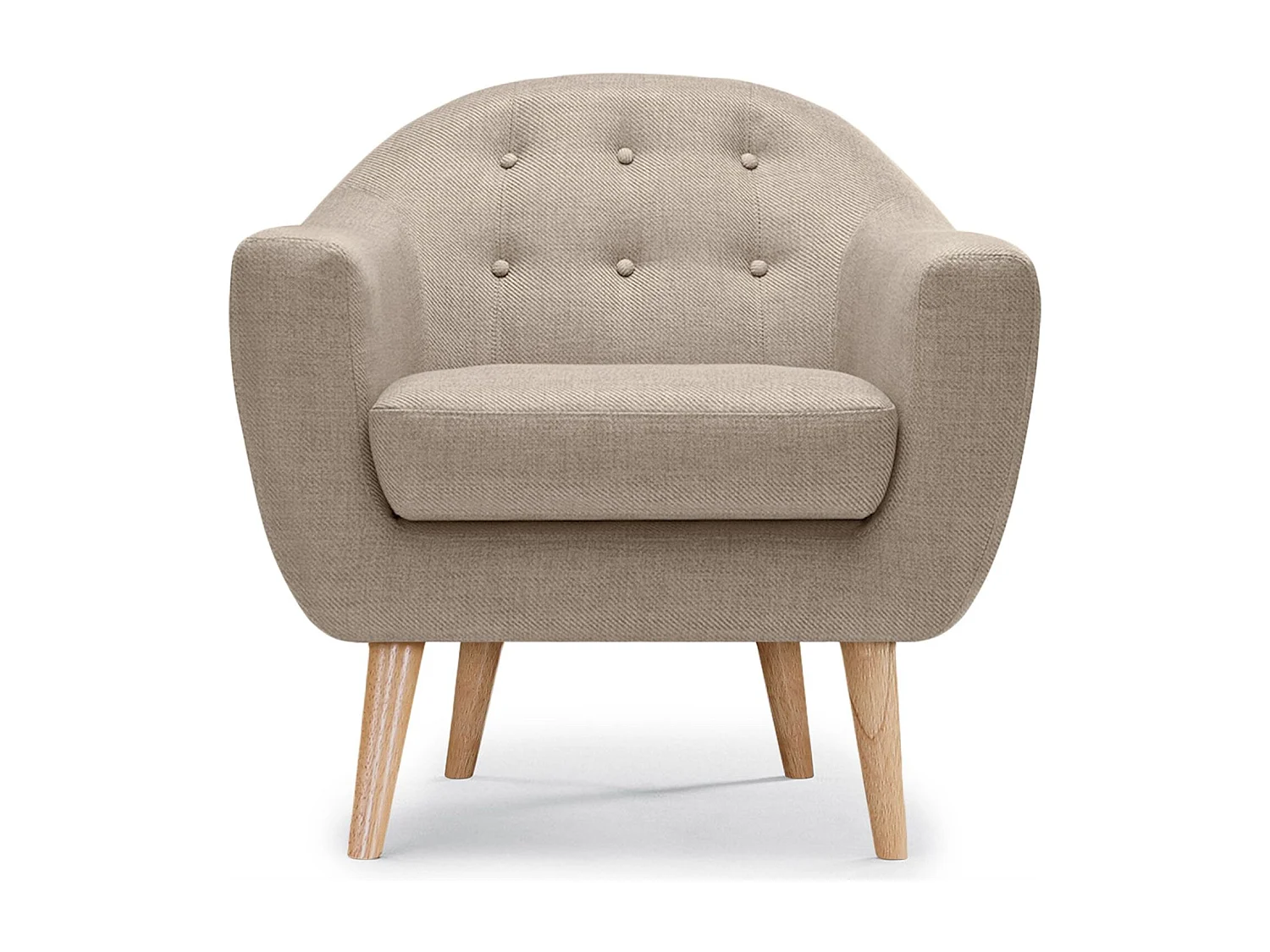 Fauteuil Scandinave Tissu "Lopy" 78cm Beige
