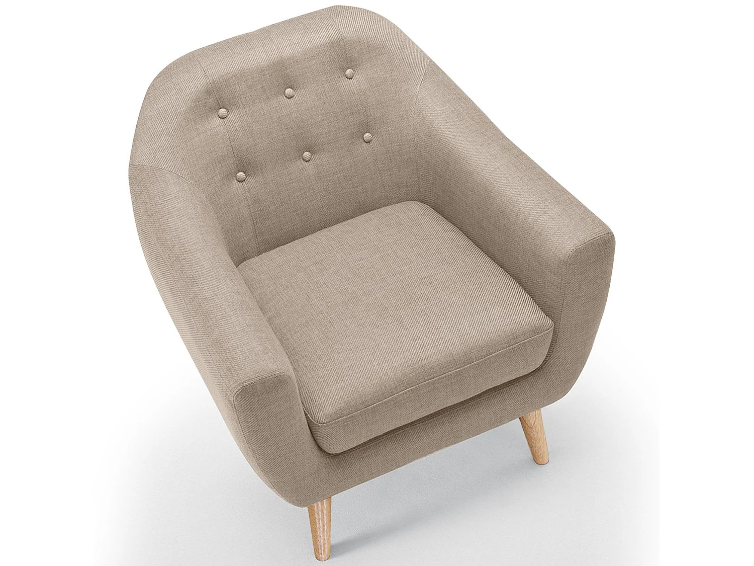 Fauteuil Scandinave Tissu "Lopy" 78cm Beige