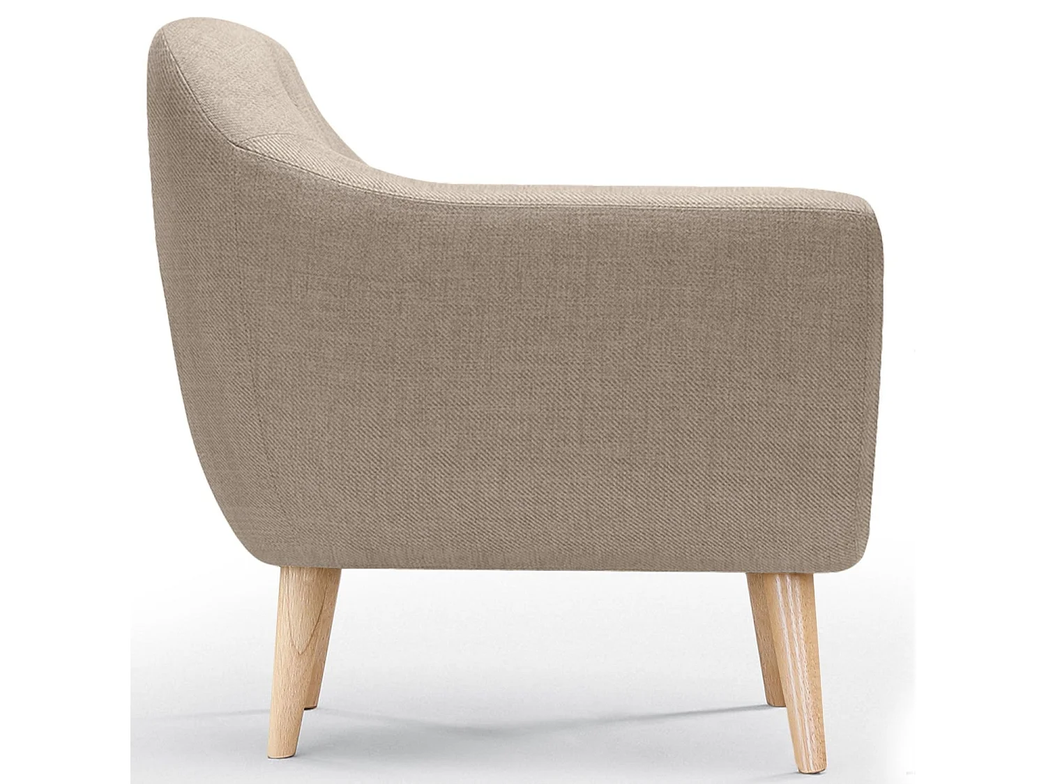 Fauteuil Scandinave Tissu "Lopy" 78cm Beige
