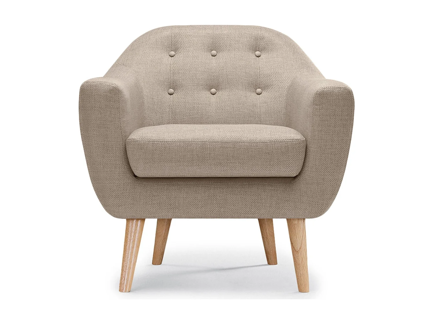 Fauteuil Scandinave Tissu "Lopy" 78cm Beige