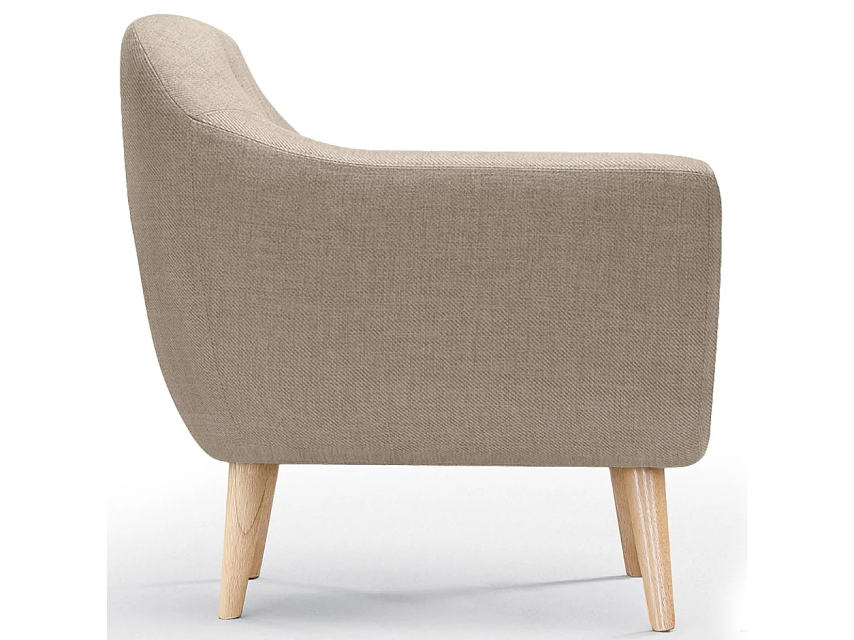 Fauteuil Scandinave Tissu "Lopy" 78cm Beige