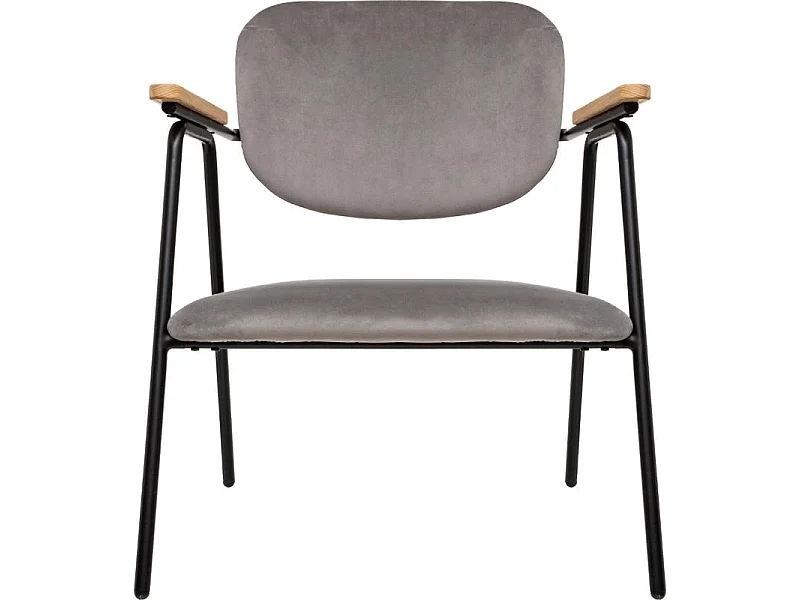 Fauteuil Design en Velours "Dyer" 79cm Gris