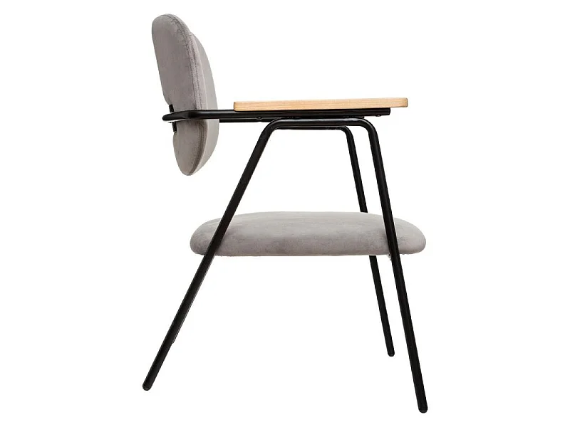 Fauteuil Design en Velours "Dyer" 79cm Gris