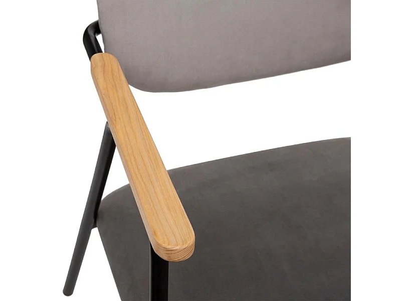 Fauteuil Design en Velours "Dyer" 79cm Gris