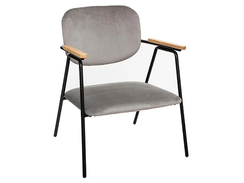 Fauteuil Design en Velours "Dyer" 79cm Gris
