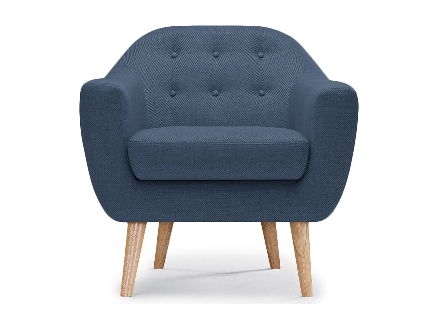 Fauteuil Scandinave Tissu "Lopy" 78cm Bleu