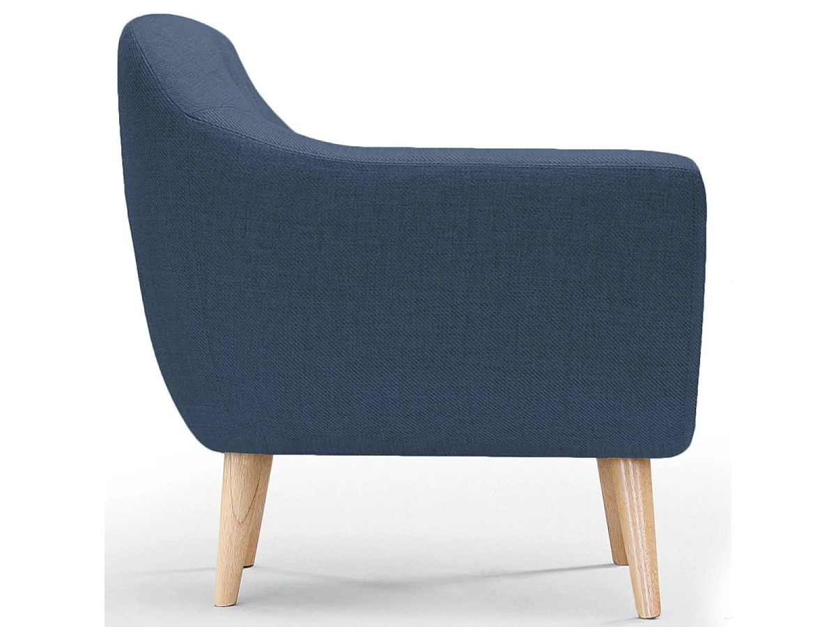 Fauteuil Scandinave Tissu "Lopy" 78cm Bleu