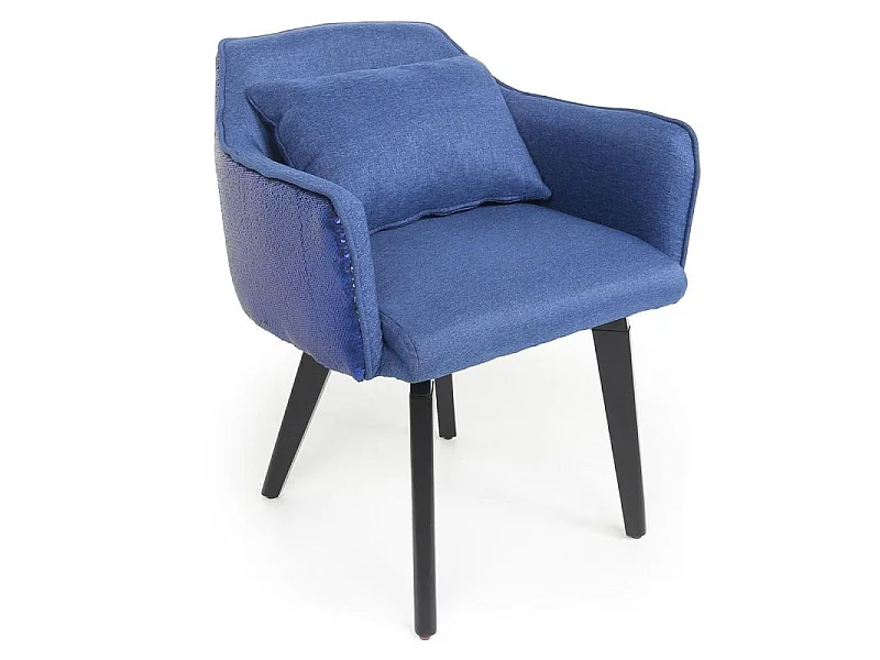 Fauteuil en Tissu à Sequins "Soyo" 81cm Bleu