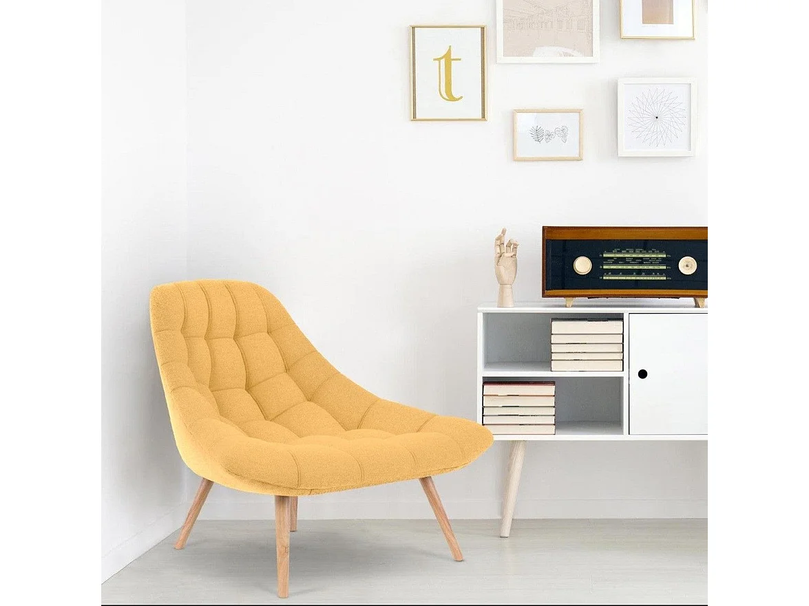 Lot de 2 Fauteuils Scandinaves "Johan" 86cm Jaune