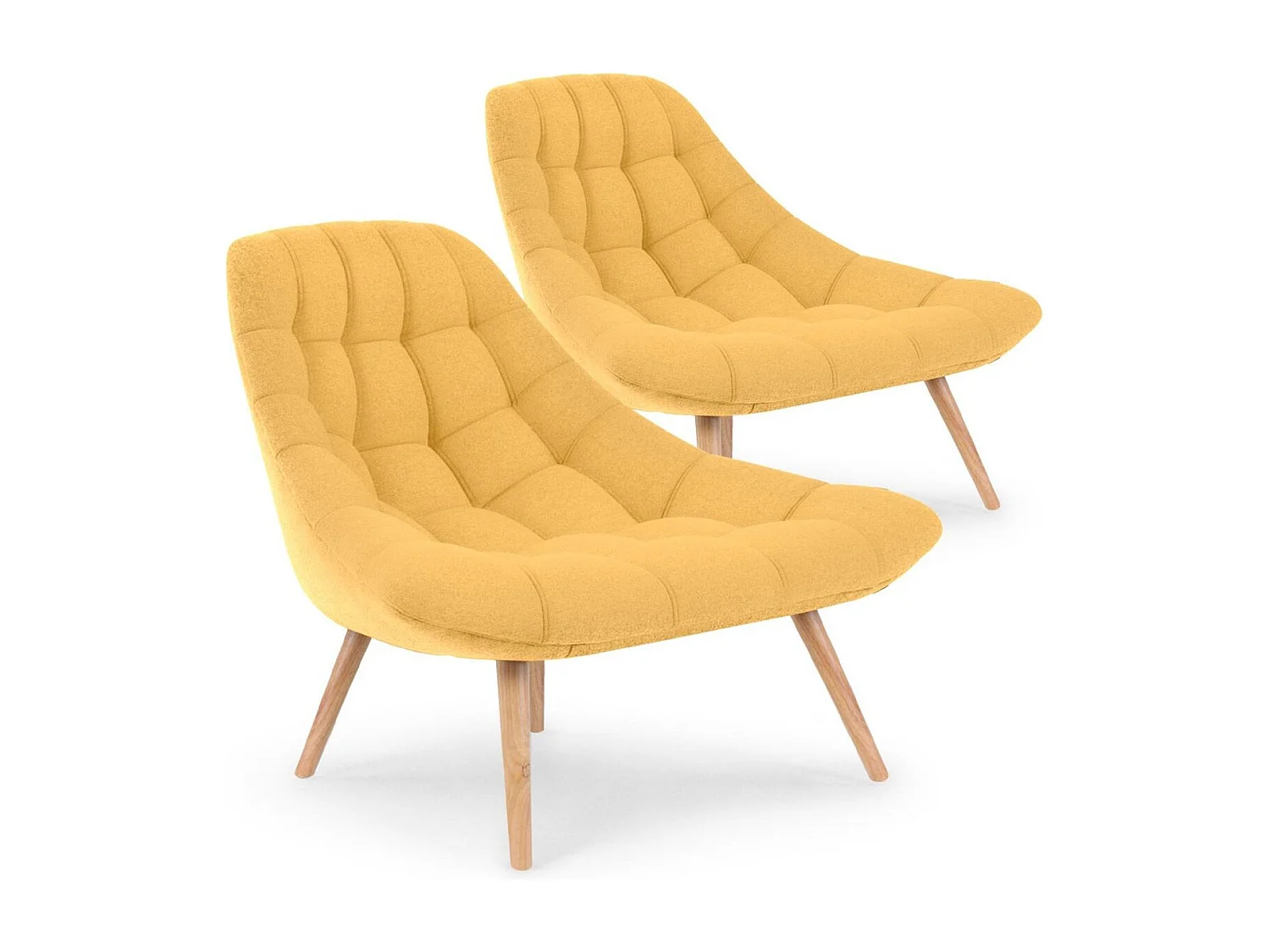Lot de 2 fauteuils Danios Tissu Jaune