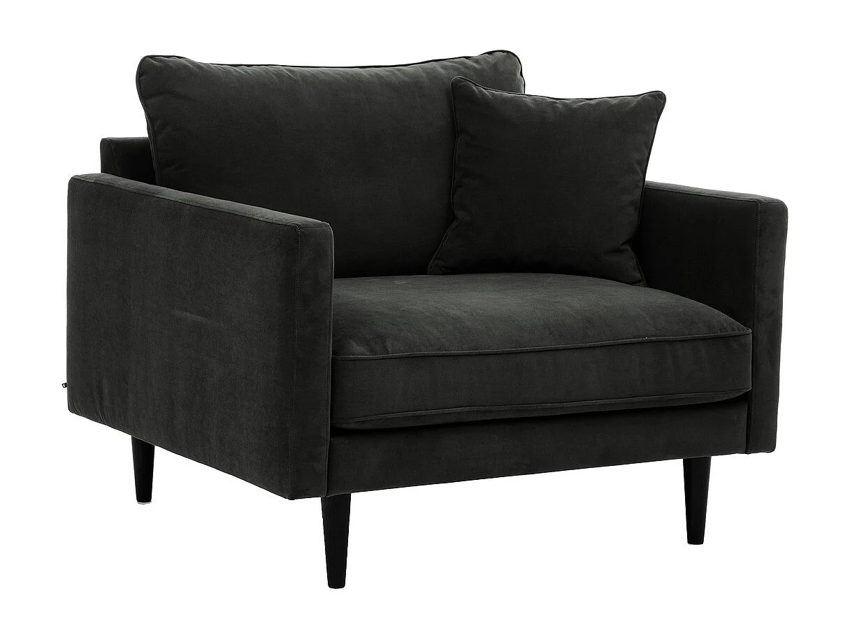 Fauteuil XL Velours "Candice" 110cm Vert Kaki