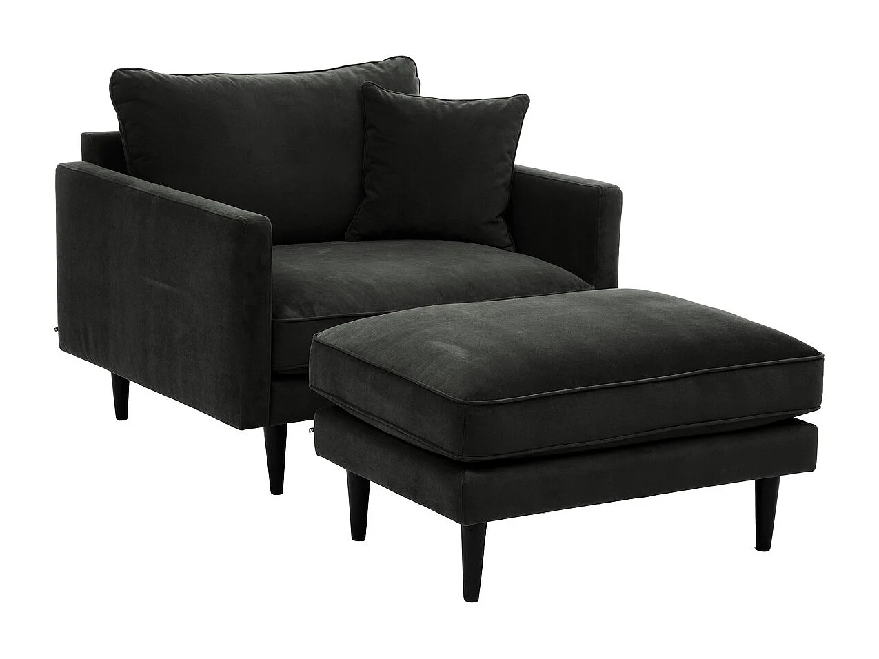 Fauteuil XL Velours "Candice" 110cm Vert Kaki