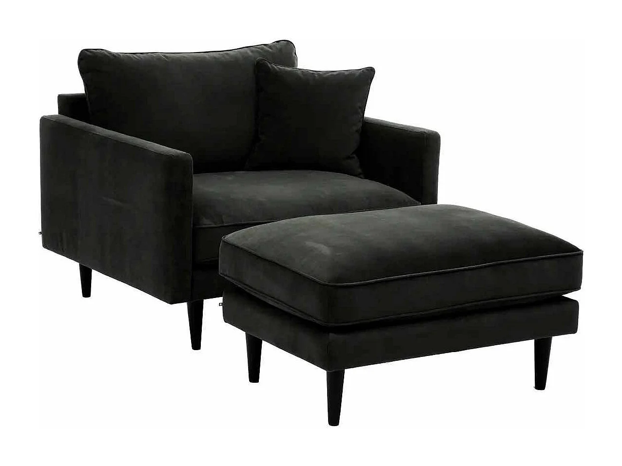 Fauteuil XL Velours "Candice" 110cm Vert Kaki