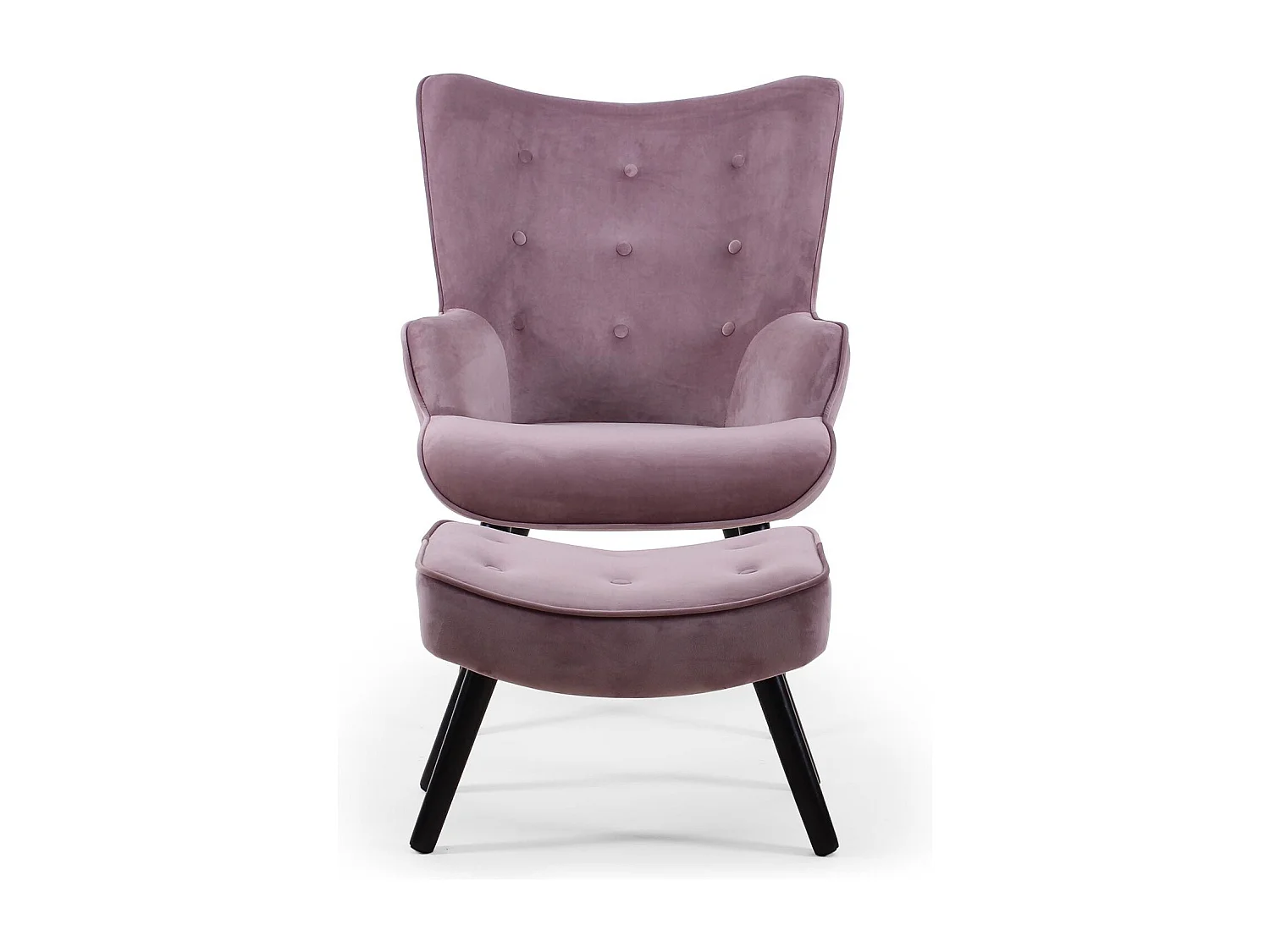 Fauteuil & Pouf Scandinave "Nomi" 100cm Rose